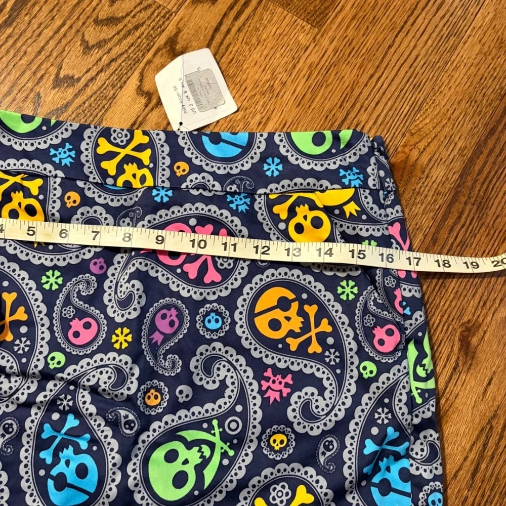NEW Loudmouth | Women's Golf Skort Rainbow Paisley Skull Jolly Roger Sz‎ 2